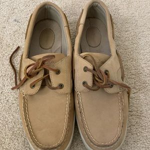 Tan boat shoes